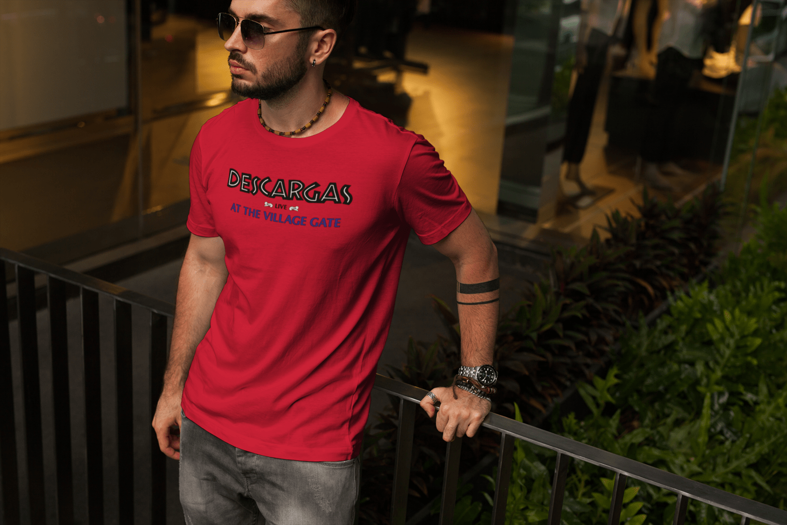 Descargas at the Village Gate T-Shirt - Image 3